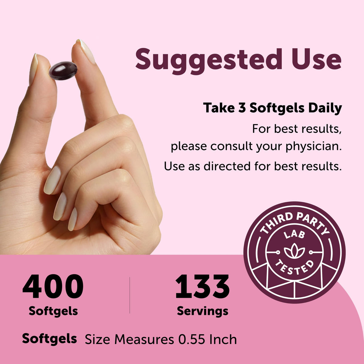 Hair Skin and Nails Vitamins for Women Men 400 Softgels 133 - Micro Ingredients Official Imagery - 5