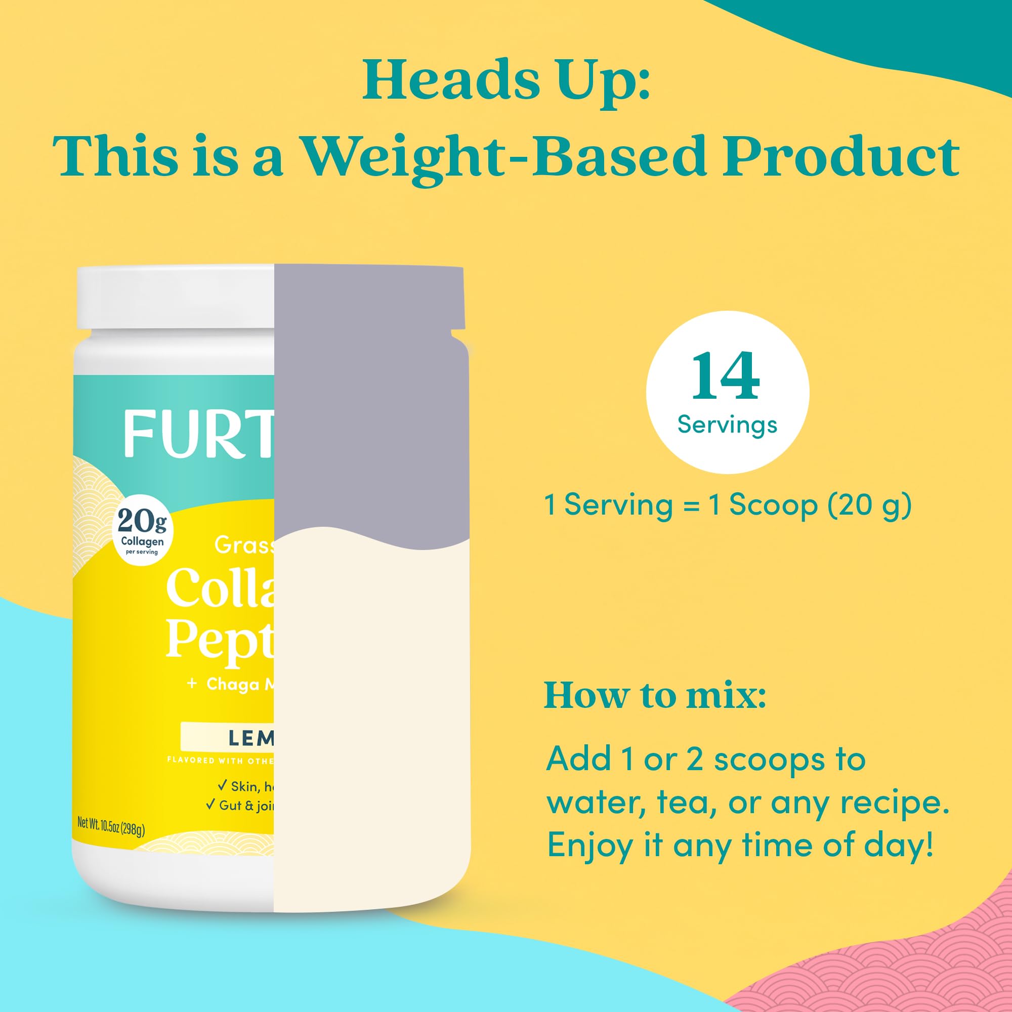 Further Food Lemon Collagen Peptides Powder 100 Grass Fed 10 - Further Food Official Imagery - 8