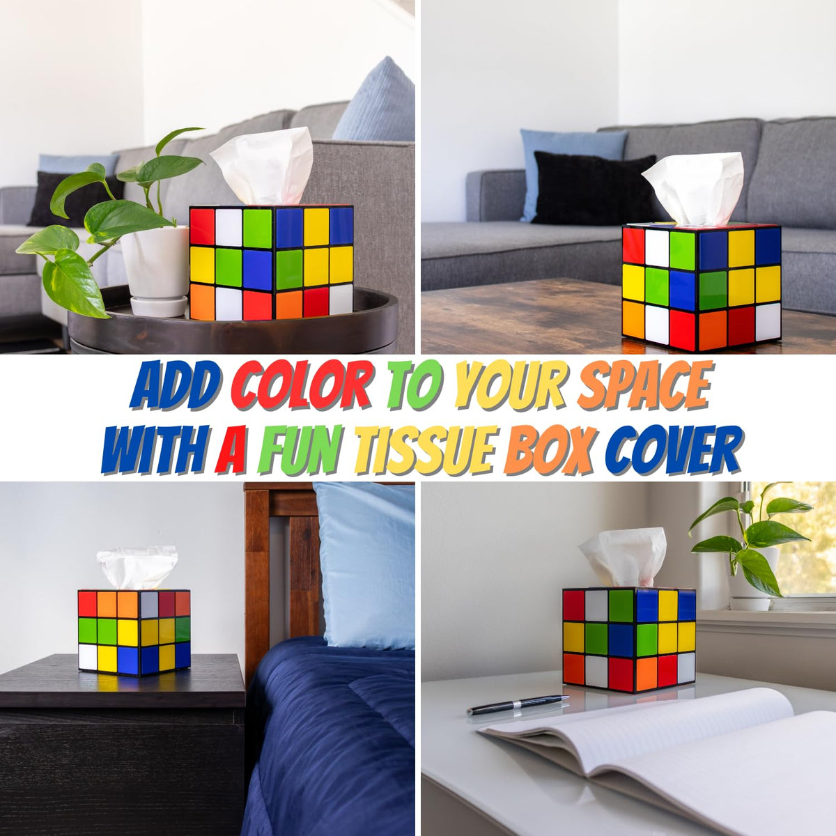 Rubix Cube Tissue Box Cover Fun Tissue Box Cover Home Decor - Diochey Creations Official Imagery - 4