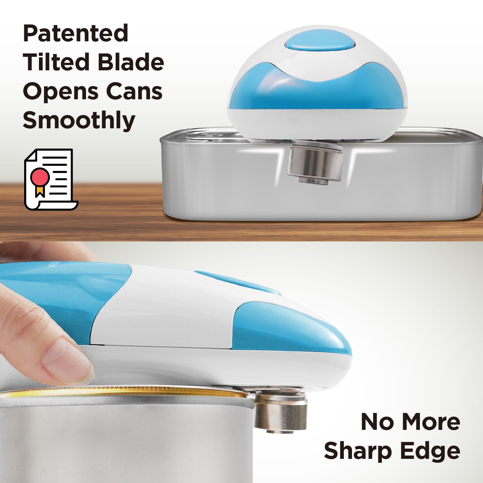 Kitchen Mama Auto Electric Can Opener, Sky Blue by Kitchen Mama - Angle View 3