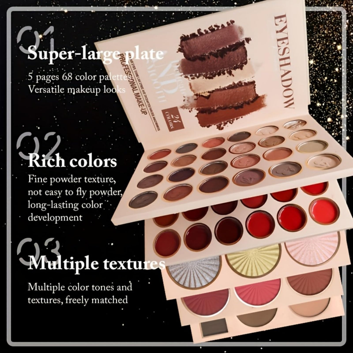 5 Layer Book Style Foldable Makeup Gift Set 24 Eyeshadow 24 - BrilliantDay Official Imagery - 6