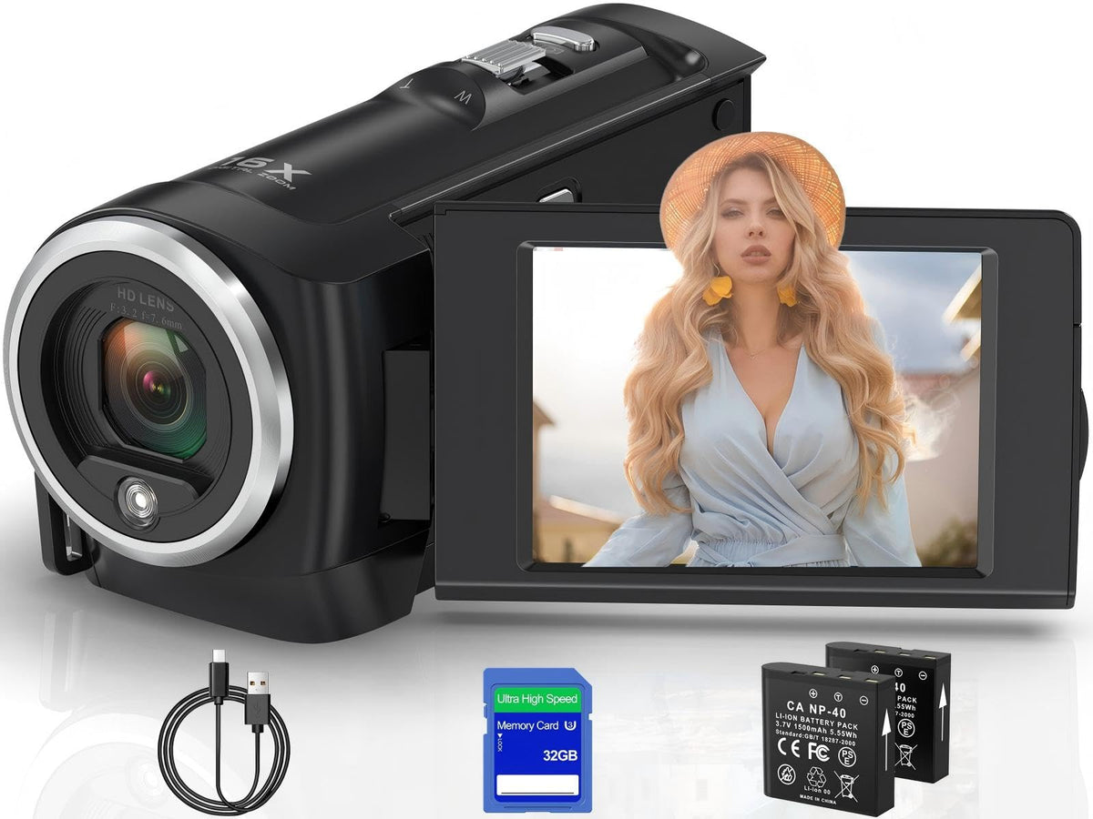 Camcorder Video Camera QHD 2 7K 56MP 16X Digital Zoom - Muitune Official Imagery - 1