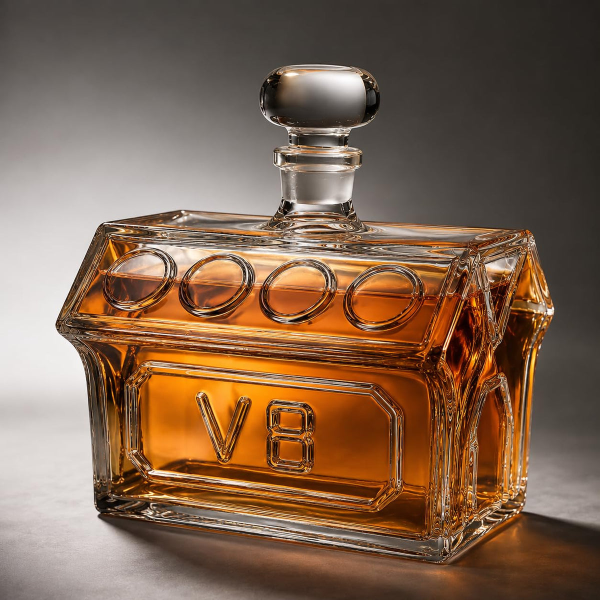 V8 Engine Whiskey Decanter Glass Car Motor Liquor Bottle - KAAS HAUS Official Imagery - 7