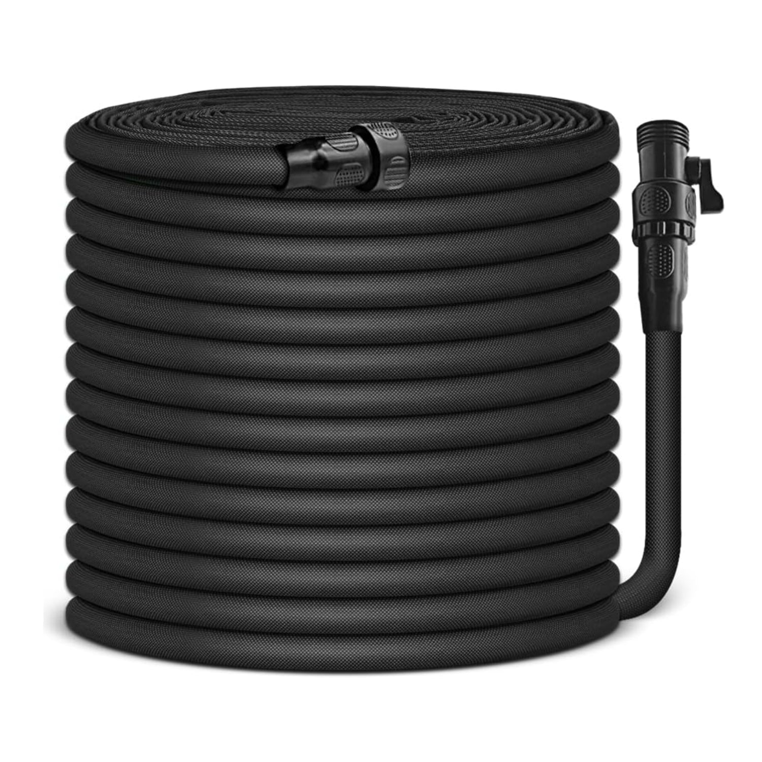 Vazpalas 75ft lightweight garden hose with flexible triple-layer construction and 3/4-inch fittings for easy watering.