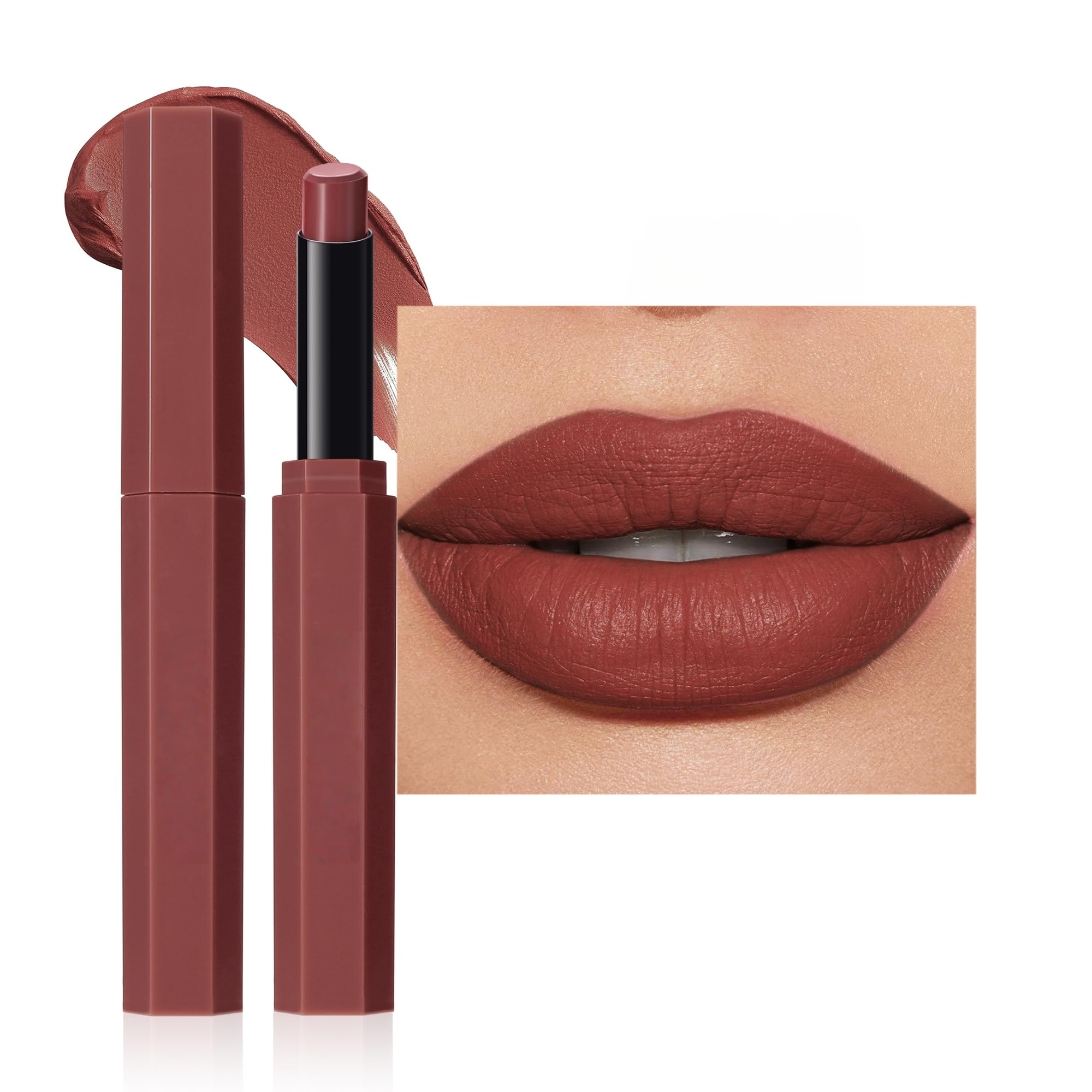 SAUBZEAN Lipstick Makeup, Long Lasting Matte Lip Satin Stick for Women