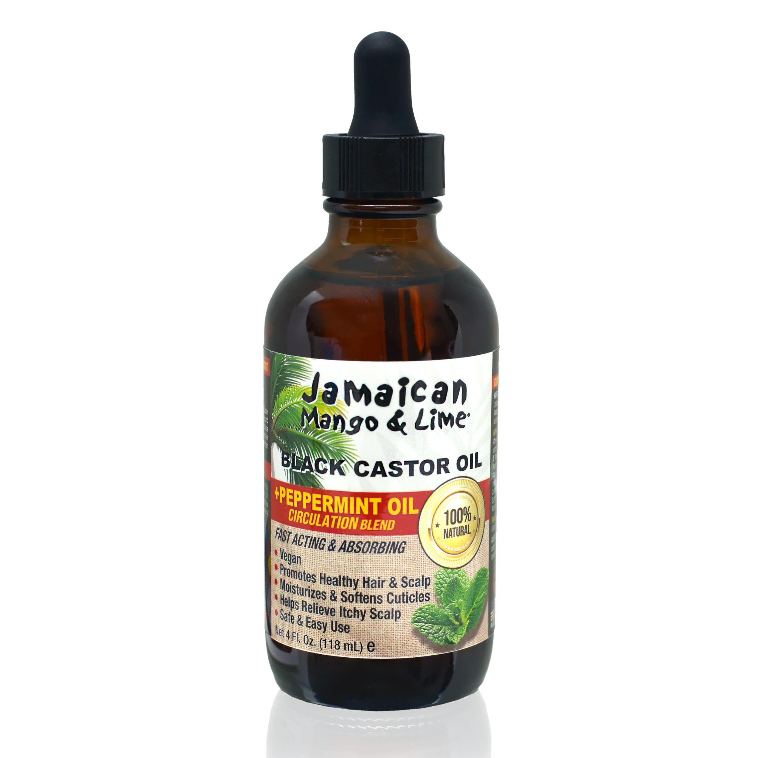 Jamaican Mango & Lime Black Castor oil, Peppermint, 4 Fl Oz - Jamaican Mango & Lime Official Product View 2