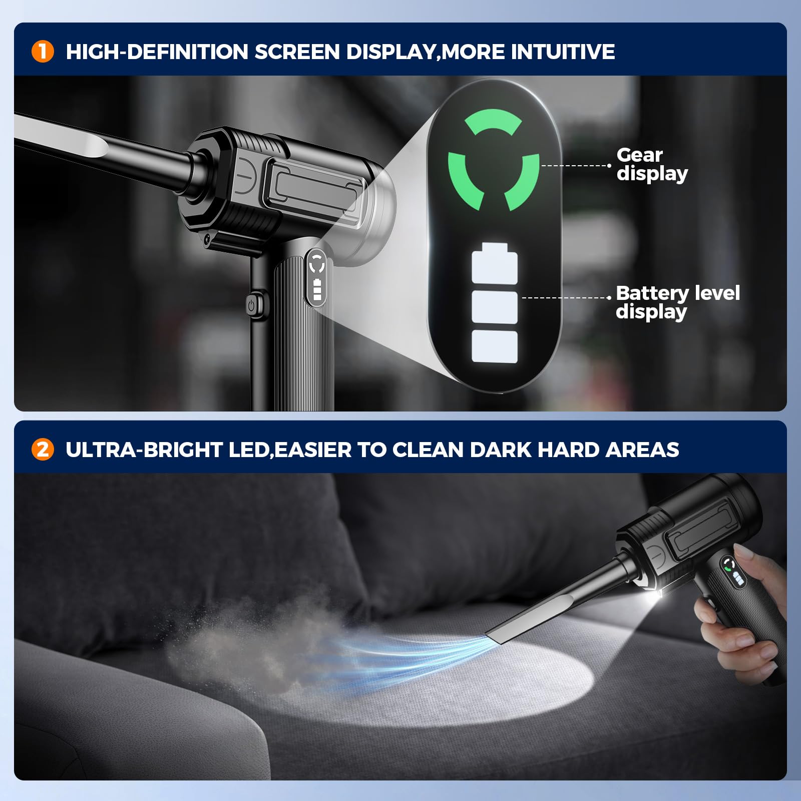RELIDOL Compressed Air Duster, 130000RPM Rechargeable Electric Ai by RELIDOL - Angle View 4