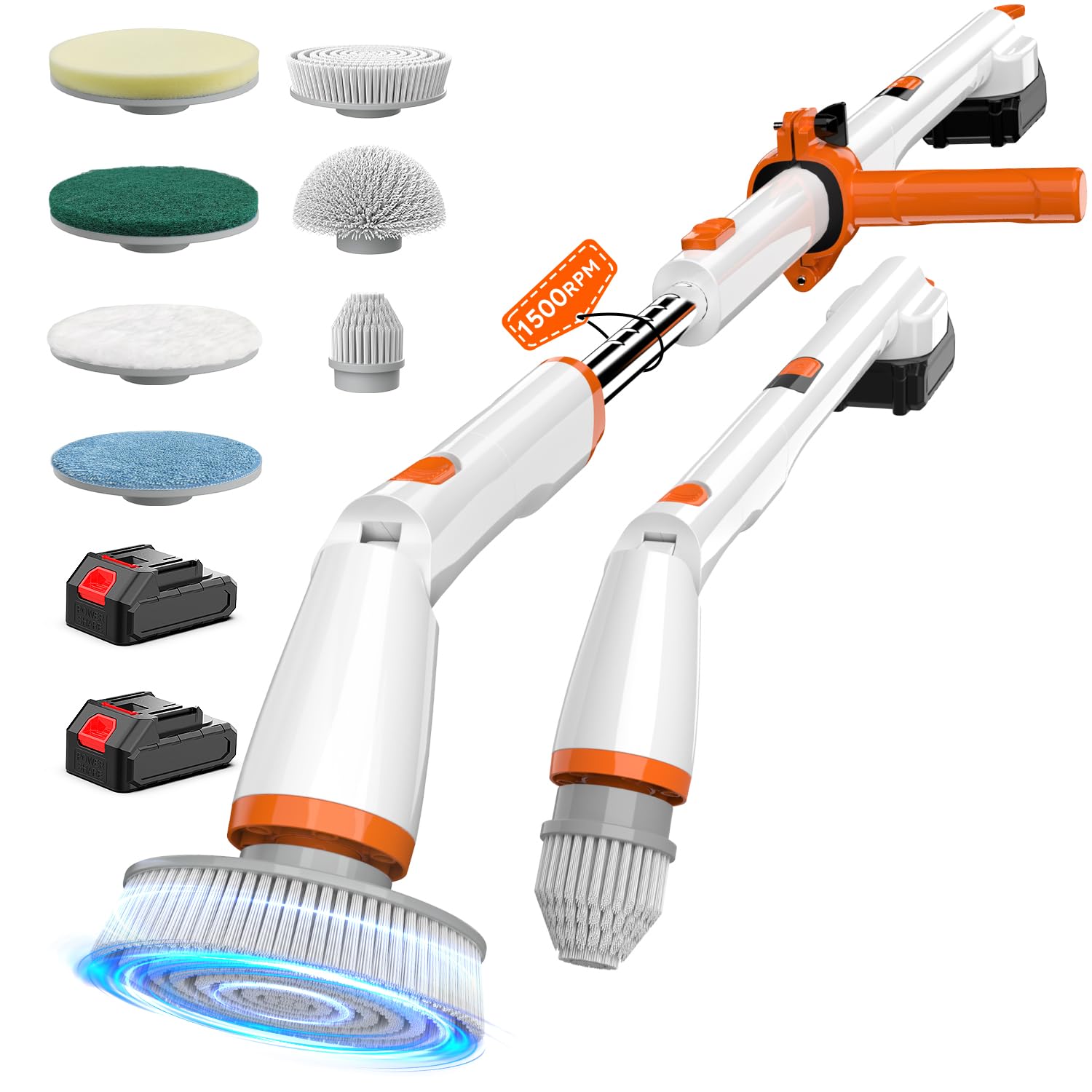 TUYU Electric Spin Scrubber, Cordless Cleaning Brush for Bathroom - TUYU Official Product View 8