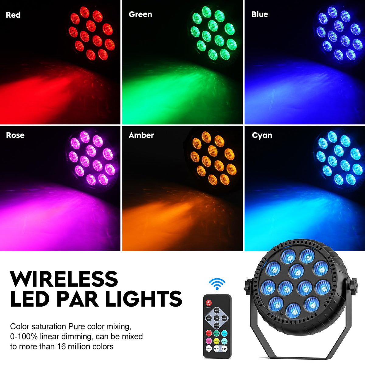 Rechargeable Stage Lights 3000mAh Battery Powered LED Par - Sparklingtrack Official Imagery - 4