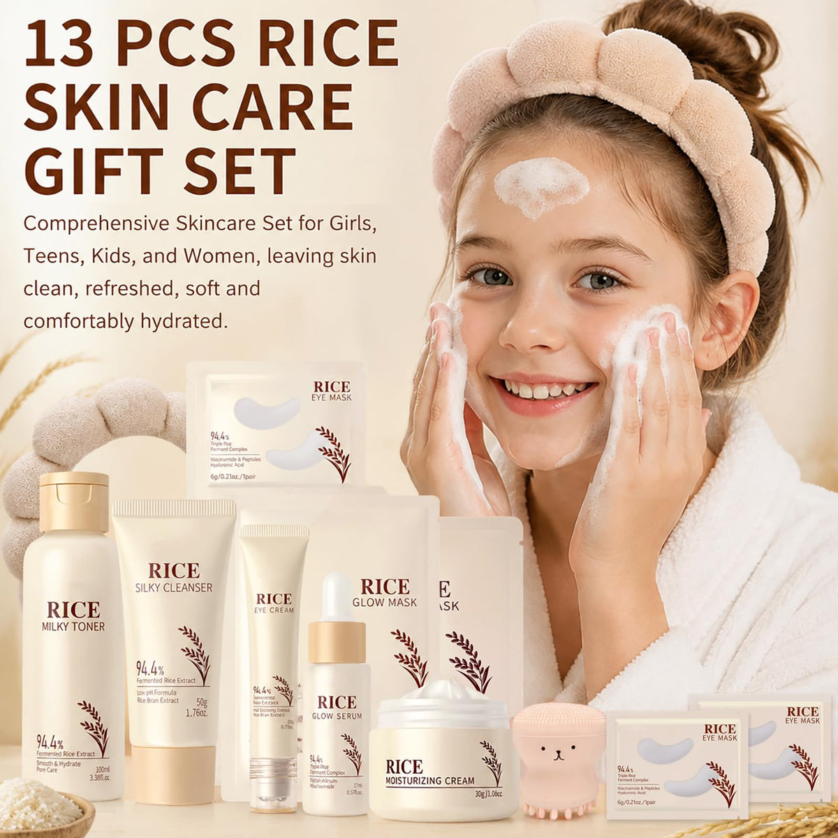 13PCS Korean Skin Care Set Rice Skincare Daily Skin Care for - BliBling Official Imagery - 3