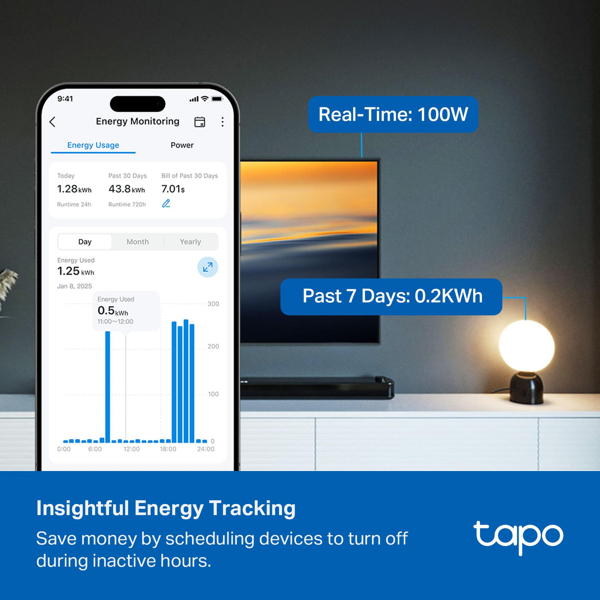 Tapo Smart Wi Fi Power Strip Matter P316M Energy Monitoring - Premium Selection Official Imagery - 4