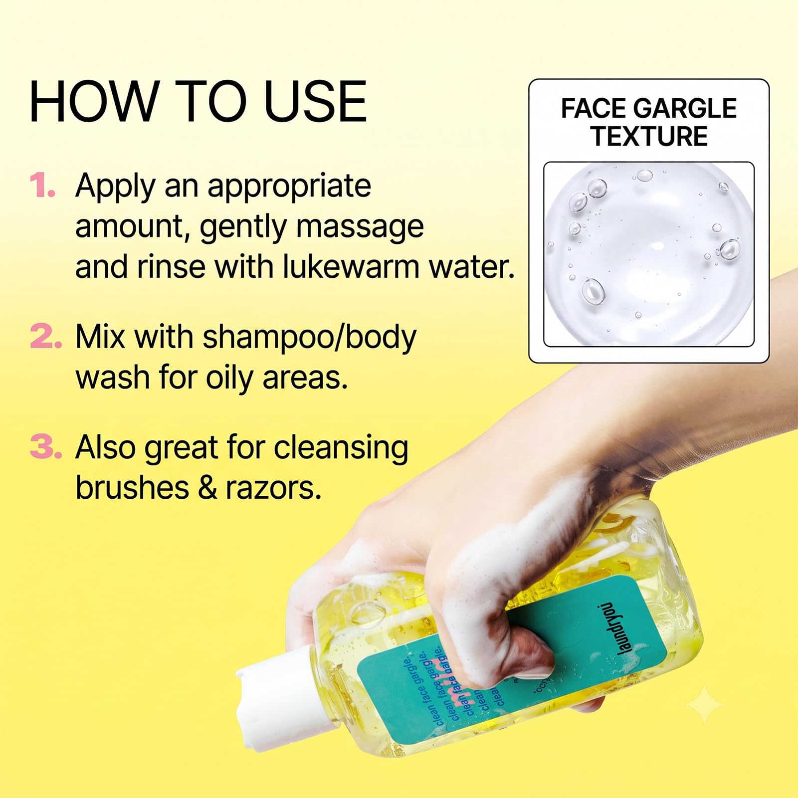 Mild Gel-to-Foam Facial Cleanser – Hydrating PHA Face Wash with - LAUNDRYOU