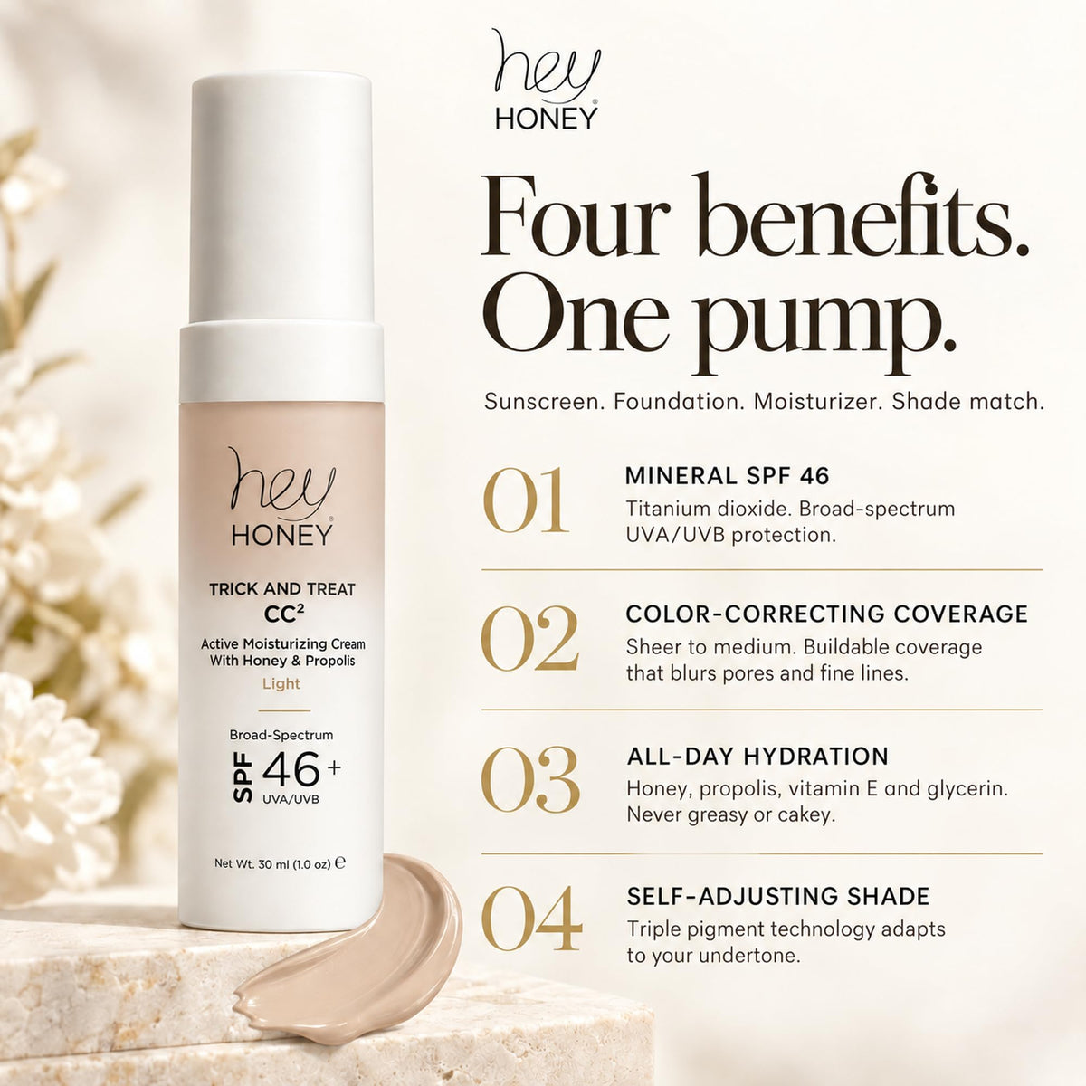 Hey Honey Trick and Treat Moisturizing CC Cream SPF 46 - Hey Honey Official Imagery - 5