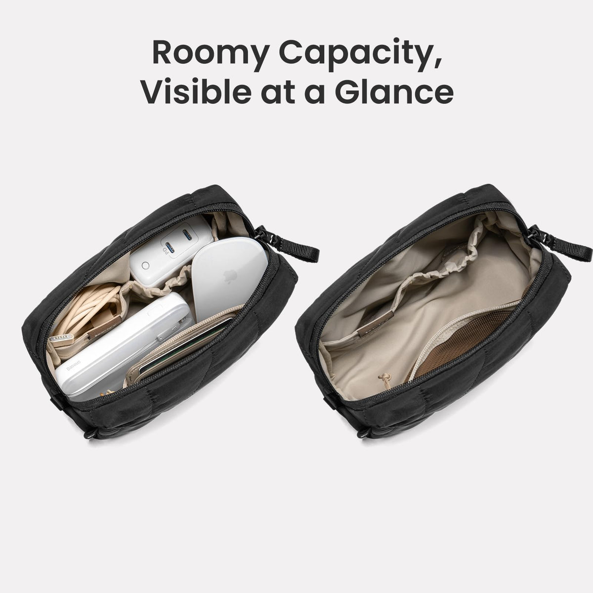 tomtoc Electronics Organizer Travel Case Soft Puffy - tomtoc Official Imagery - 4