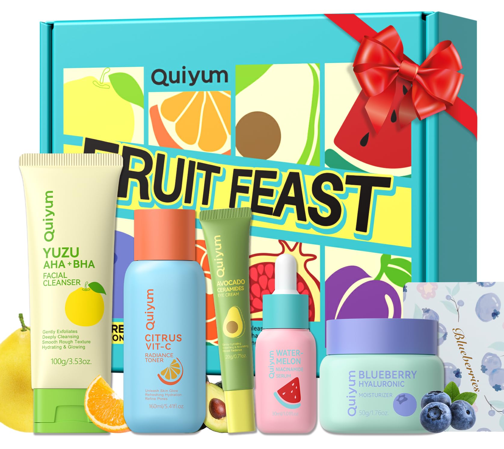 Fruit Skincare Set for Teen Girl, 5 Daily Routine Beauty Skin Care - QUIYUM Official Product View 2