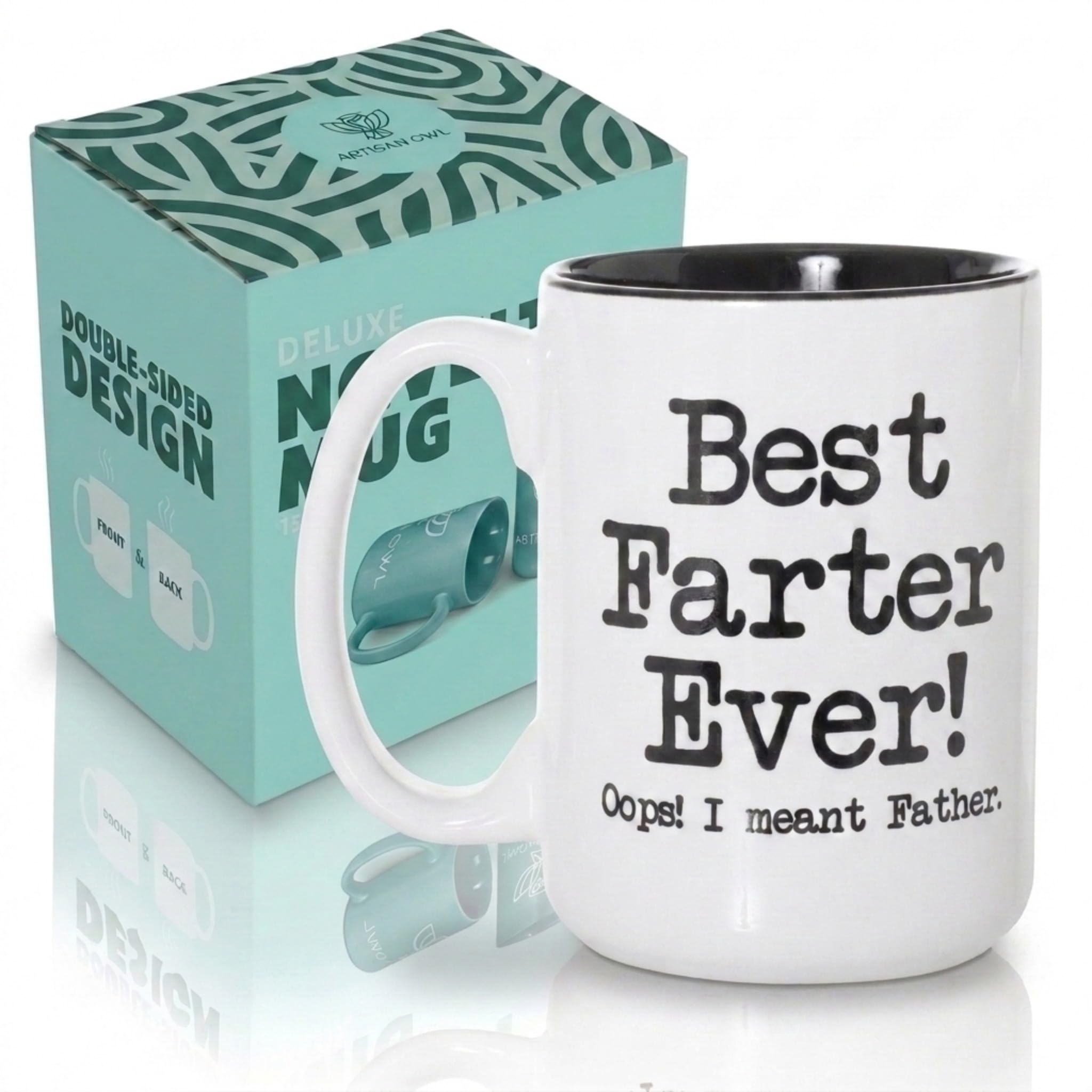 Artisan Owl Best Farter Ever I Mean Father Mug – Funny Dad - Product Imagery