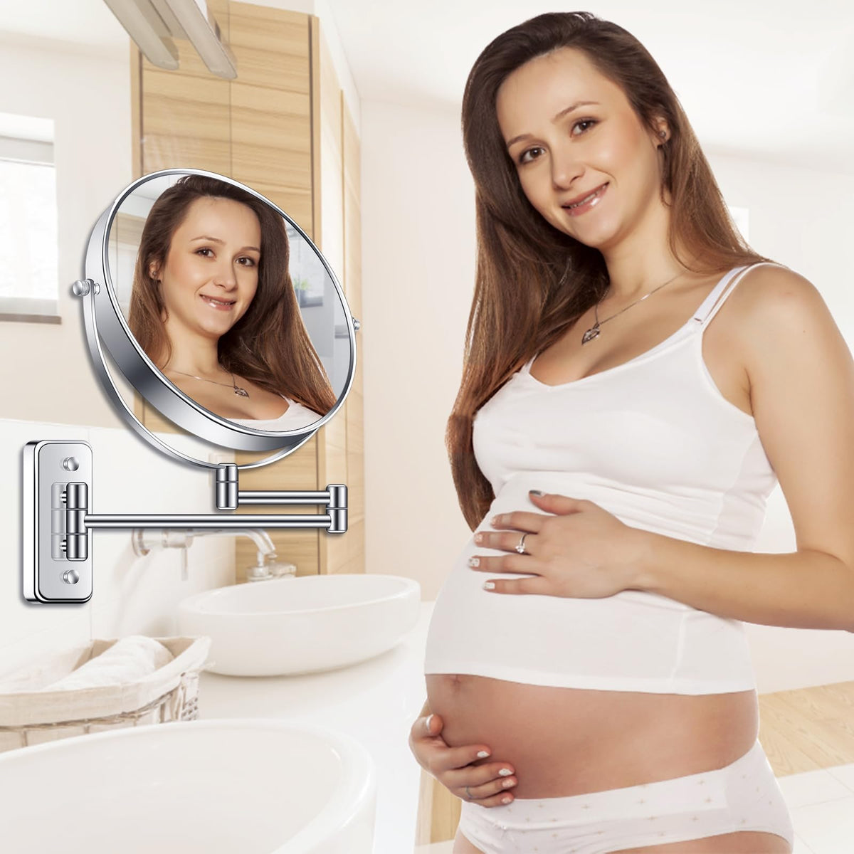 BTremary 9 Large Wall Mounted Makeup Mirror 1X 7X Double - BTremary Official Imagery - 5