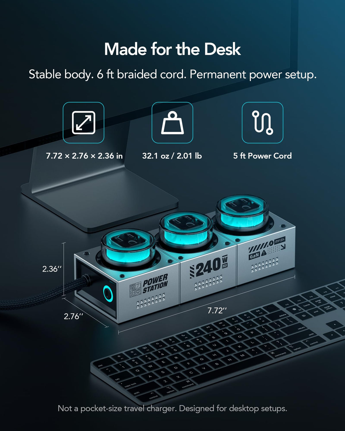 E Tank 7 in 1 Desktop Charging Station 240W Max GaN USB C - MFish Official Imagery - 8