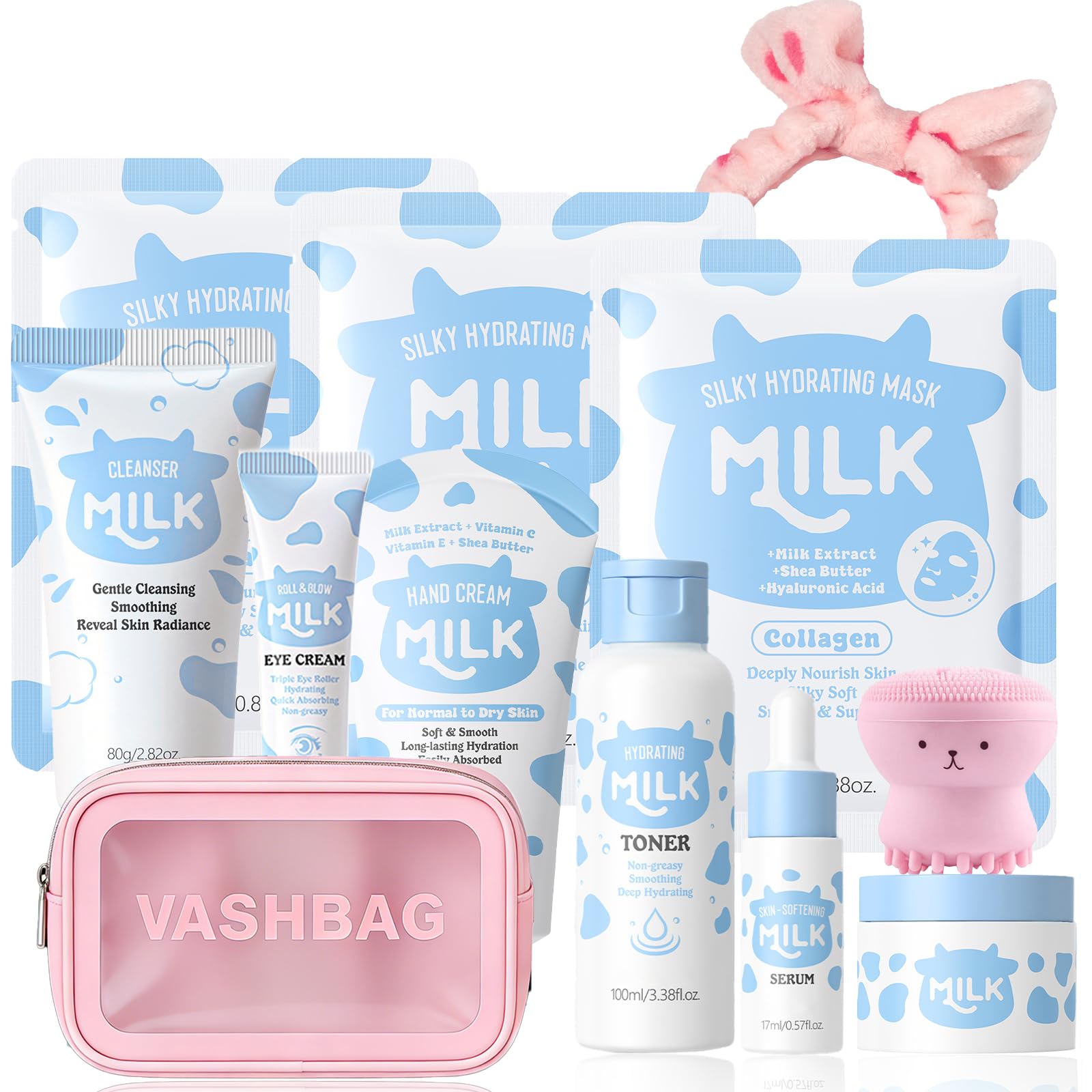 Milk Skin Care Set for Kids, Moisturizing Gentle, for Girls - Anweina