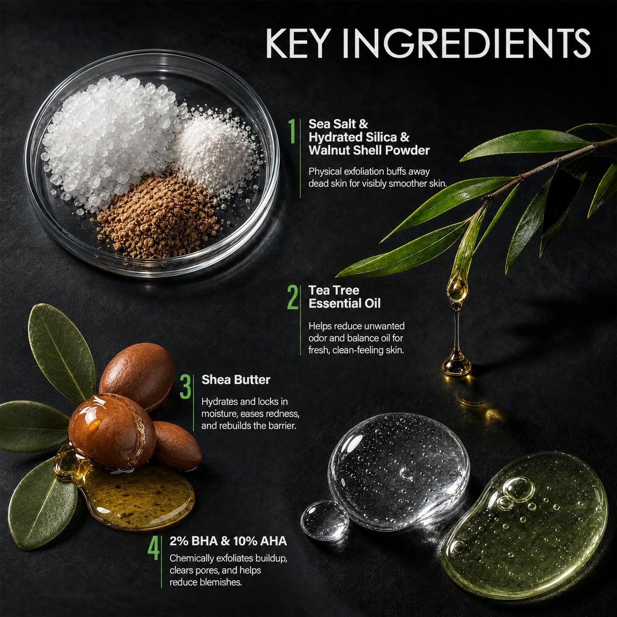 MOSRROU Men's Body Scrub Tea Tree Oil Exfoliating Body Wash Body Scrub - MOSRROU Official Product View 5