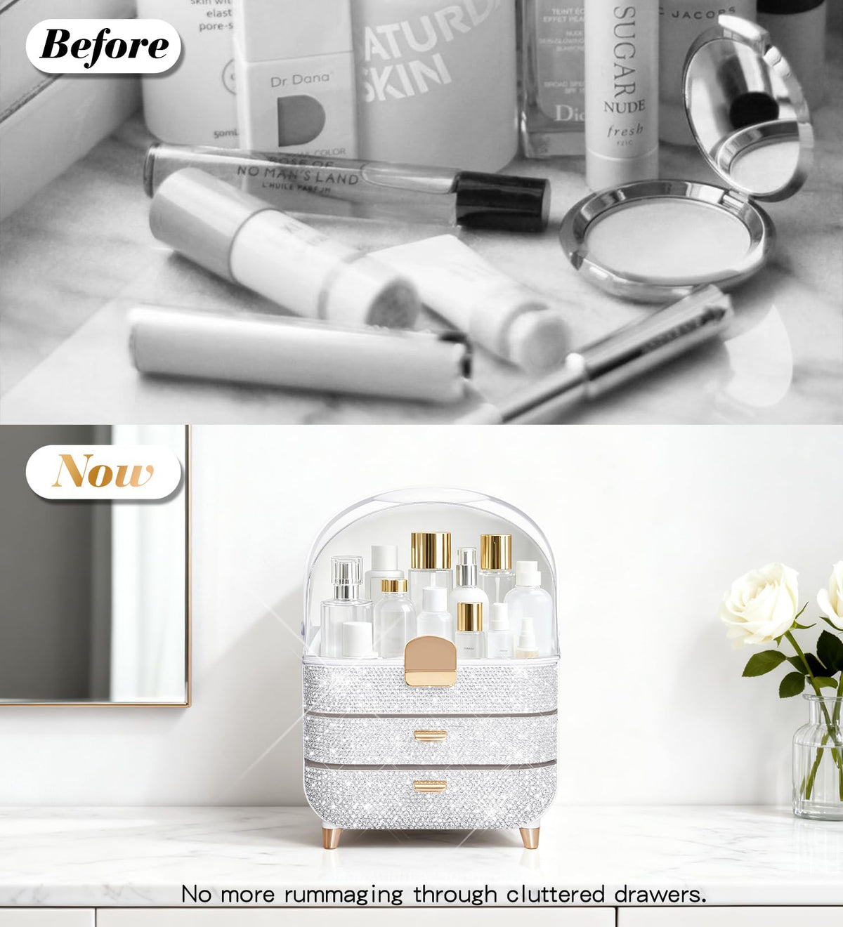 Bling Makeup Organizer Countertop Sparkle Skincare Holder - Svpolns Official Imagery - 7