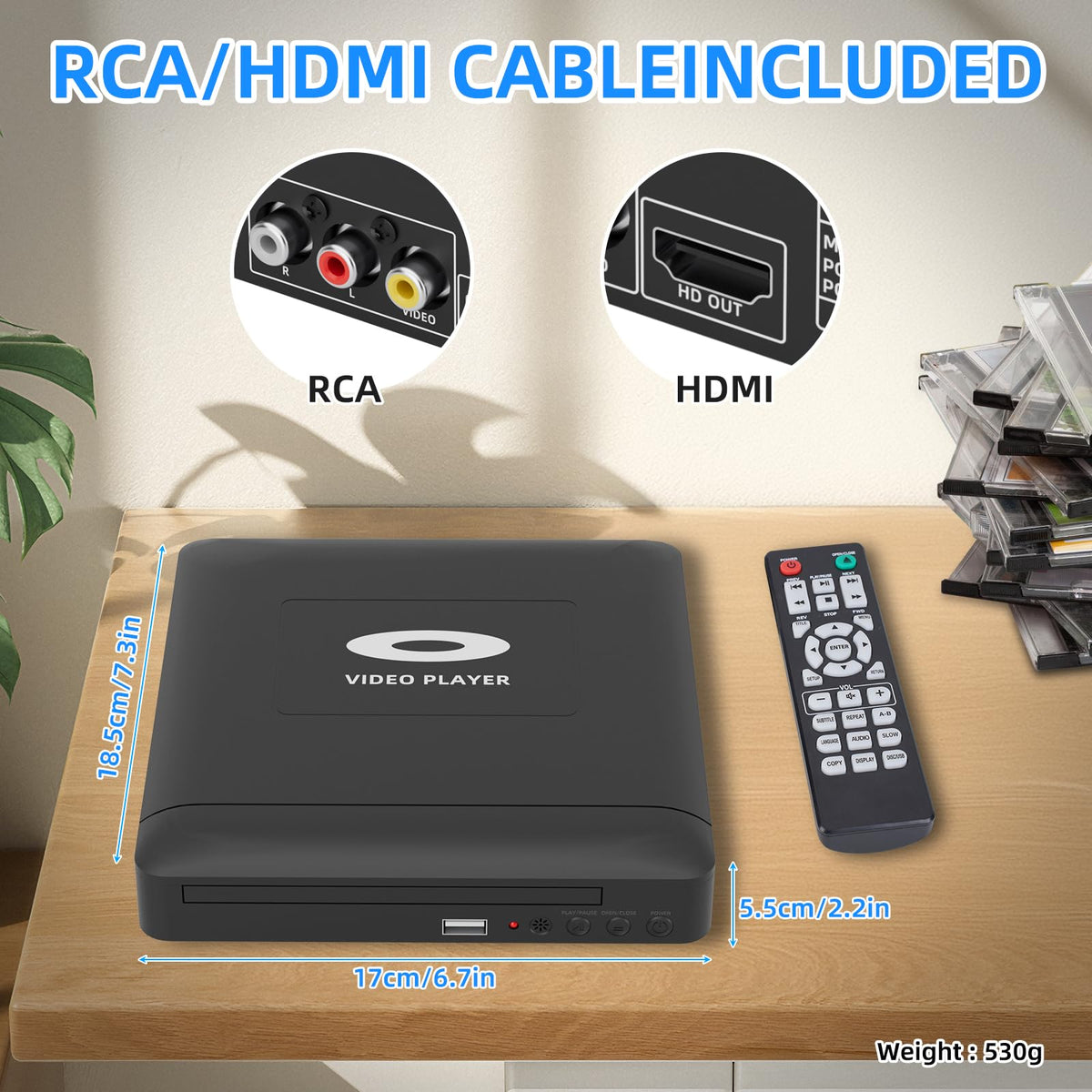 Mini HD DVD Player with Hdmi Multi Region DVD Player for - Toborher Official Imagery - 6