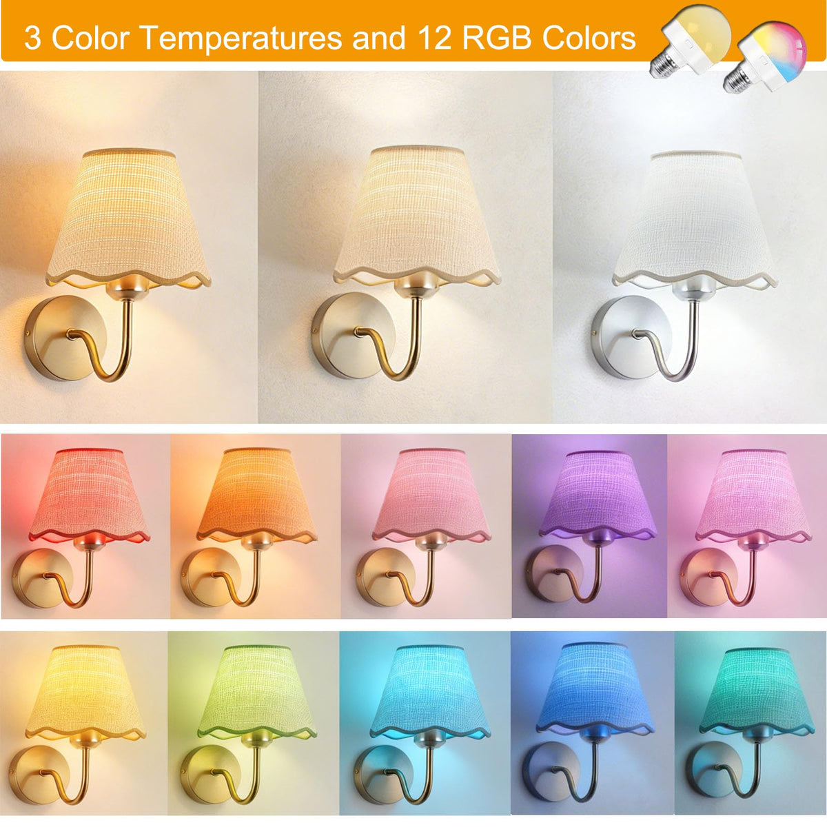 Wireless Battery Operated Rechargeable Wall Sconces Set of 2 - Yiridrme Official Imagery - 3