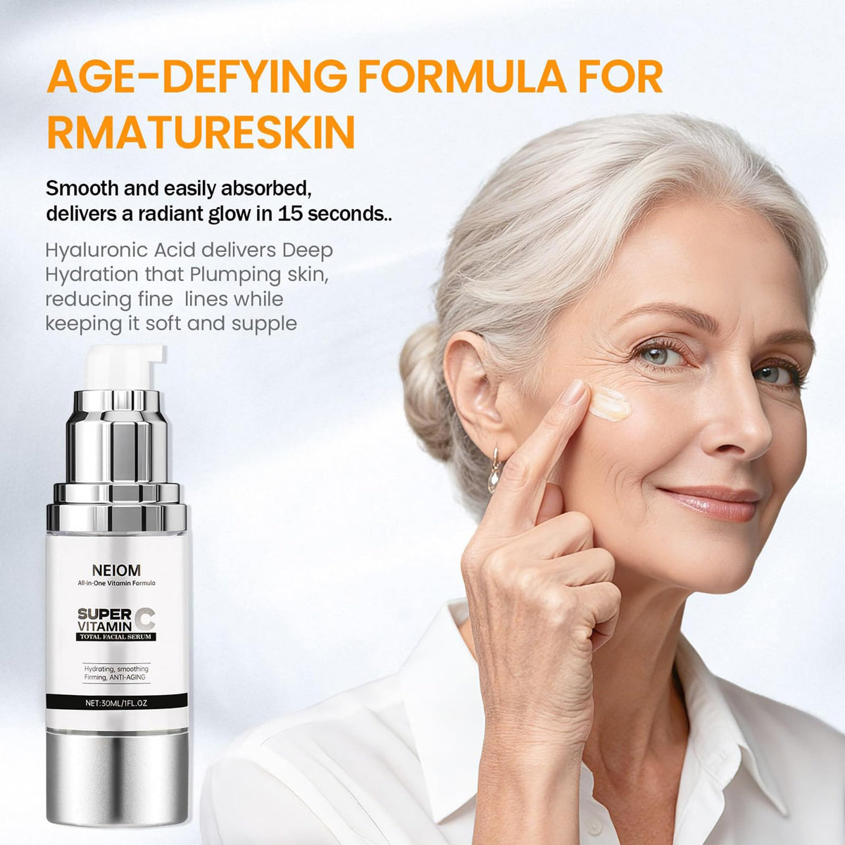 Super Vitamin C Face Serum for Women over 70 Anti Aging 1 fl - NEIOM Official Imagery - 5