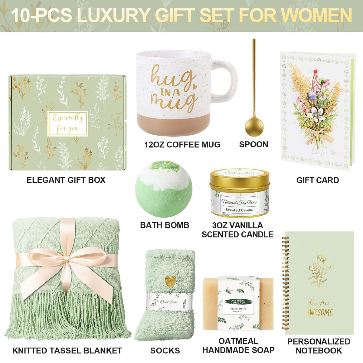 Wasocol Birthday Gifts for Women Self Care Gift Basket Get - Wasocol Official Imagery - 4