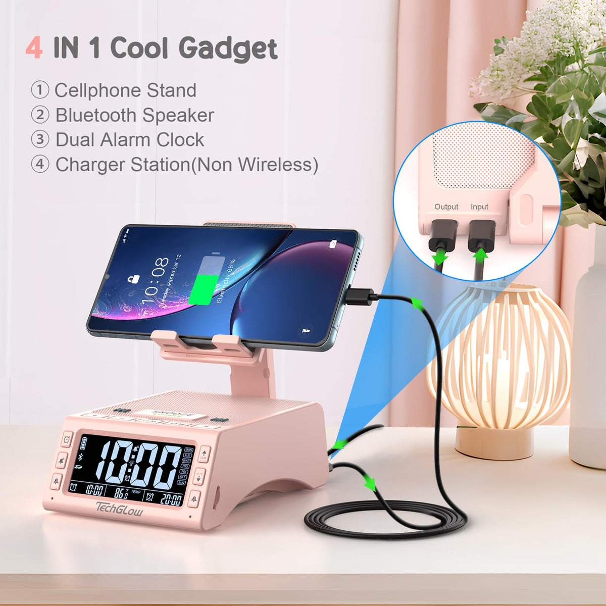 Foldable Cellphone Stand with Wireless Bluetooth Speaker - TechGlow Official Imagery - 3