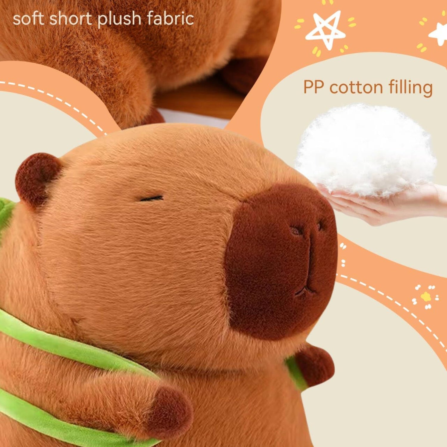 Adorable PUPUPANDA Capybara plush stuffed animal, soft plush toy perfect for cuddling and collector’s display.