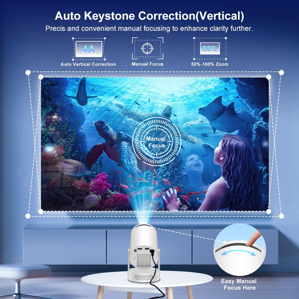 Mini Projector 4K WiFi Bluetooth 5 4 Built in Apps Auto - Salange Official Imagery - 6