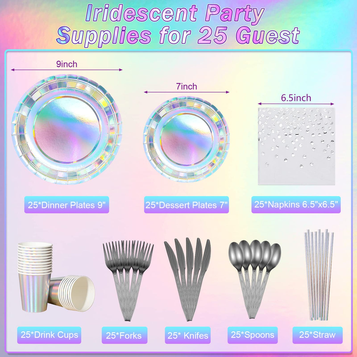 Iridescent Party Supplies Decorations Holographic Paper - FunnyPars Official Imagery - 3
