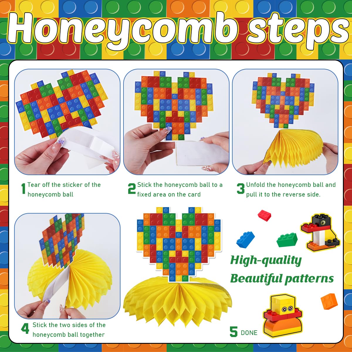 224Pcs Building Block Birthday Decorations ALL IN 1 Serves - Haiyumaoyi Official Imagery - 5