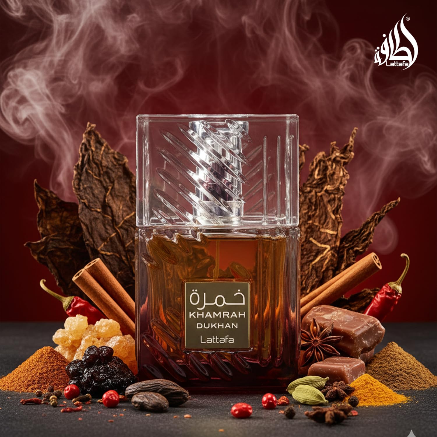 Lattafa Khamrah Dukhan for Unisex Eau de Parfum Spray 3 4 - Lattafa Official Imagery - 7