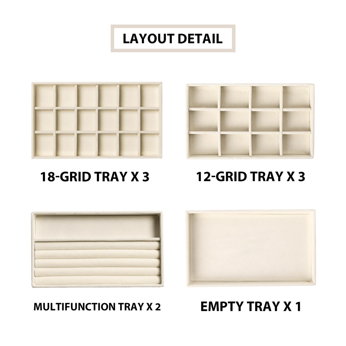 Jewelry Trays for Drawer Set of 9 Jewelry Organizer and - Frebeauty Official Imagery - 6