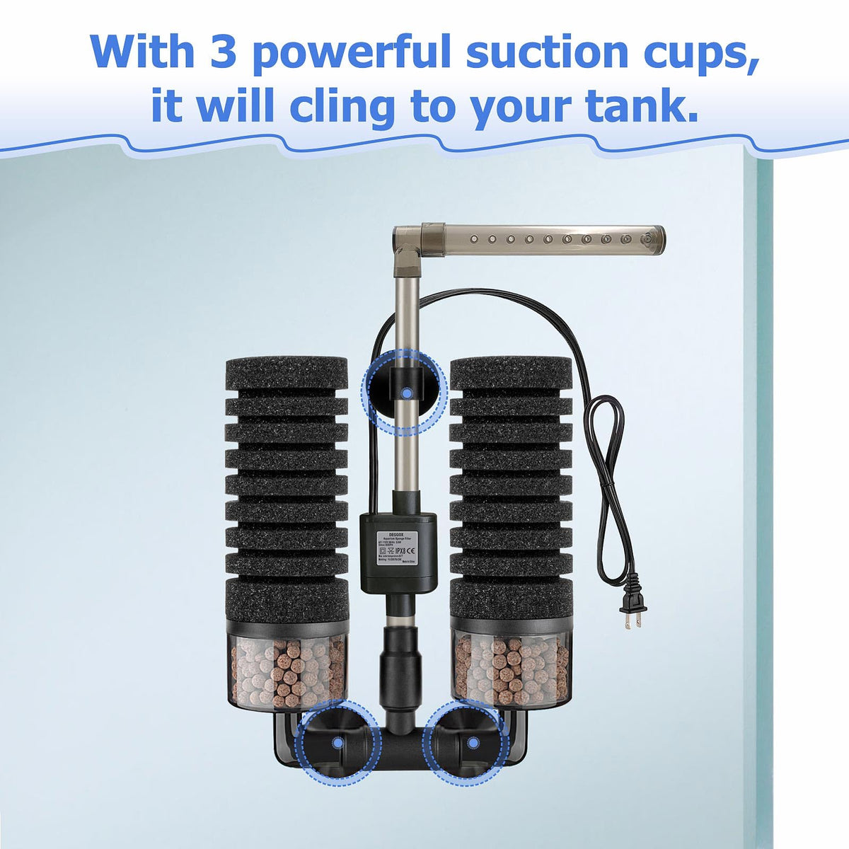 Upgrade Aquarium Electric Power Sponge Filter with - DEGGOX Official Imagery - 6