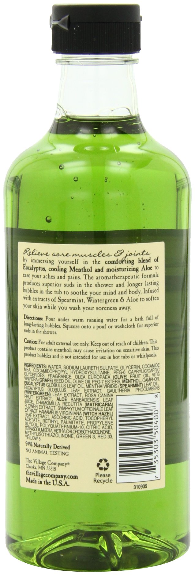 Village Naturals Therapy Foaming Bath Oil, Aches and Pains, 16 Ounce (Pack of 2)