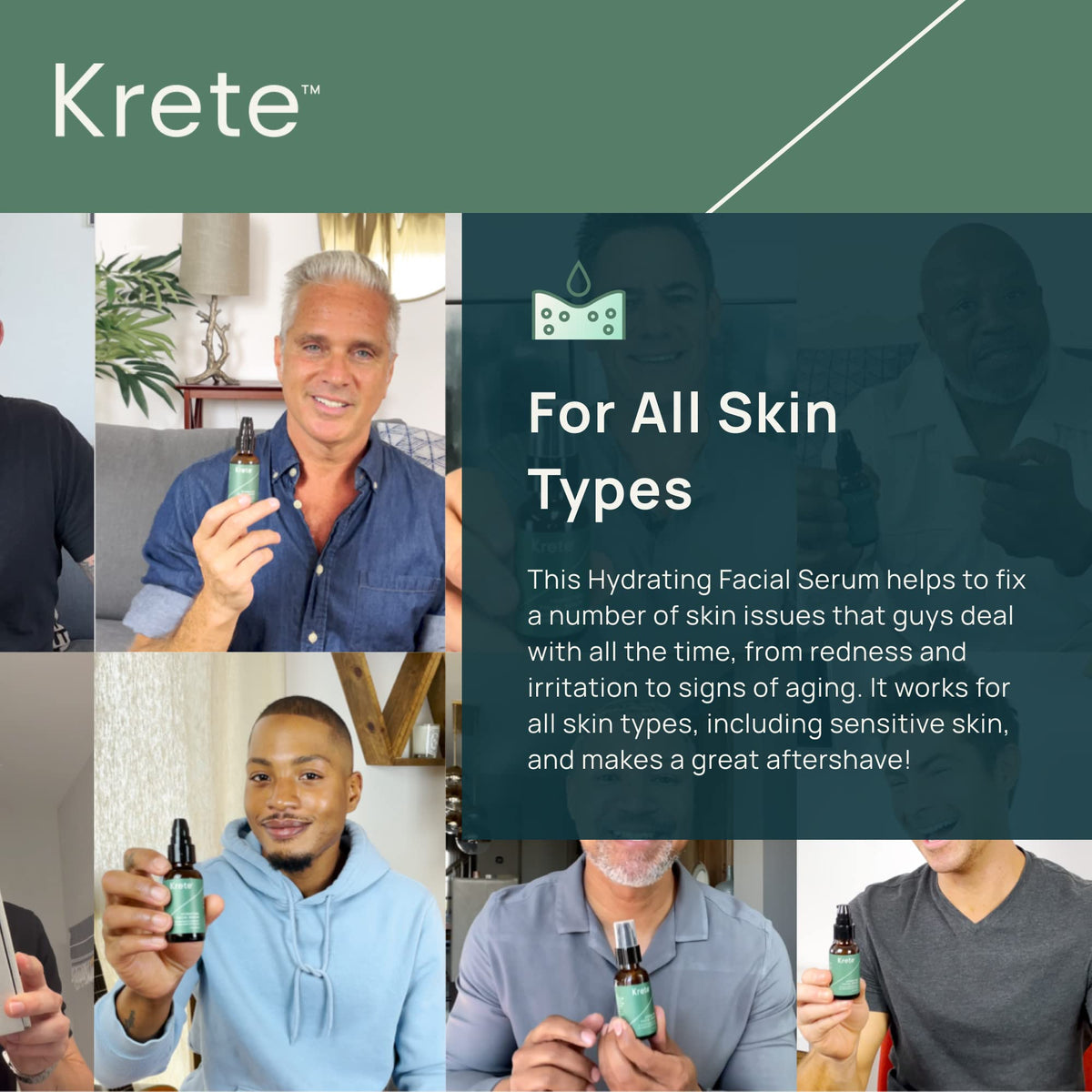 KRETE 30 Seconds Hydrating Facial Serum for Men - krete Official Imagery - 6