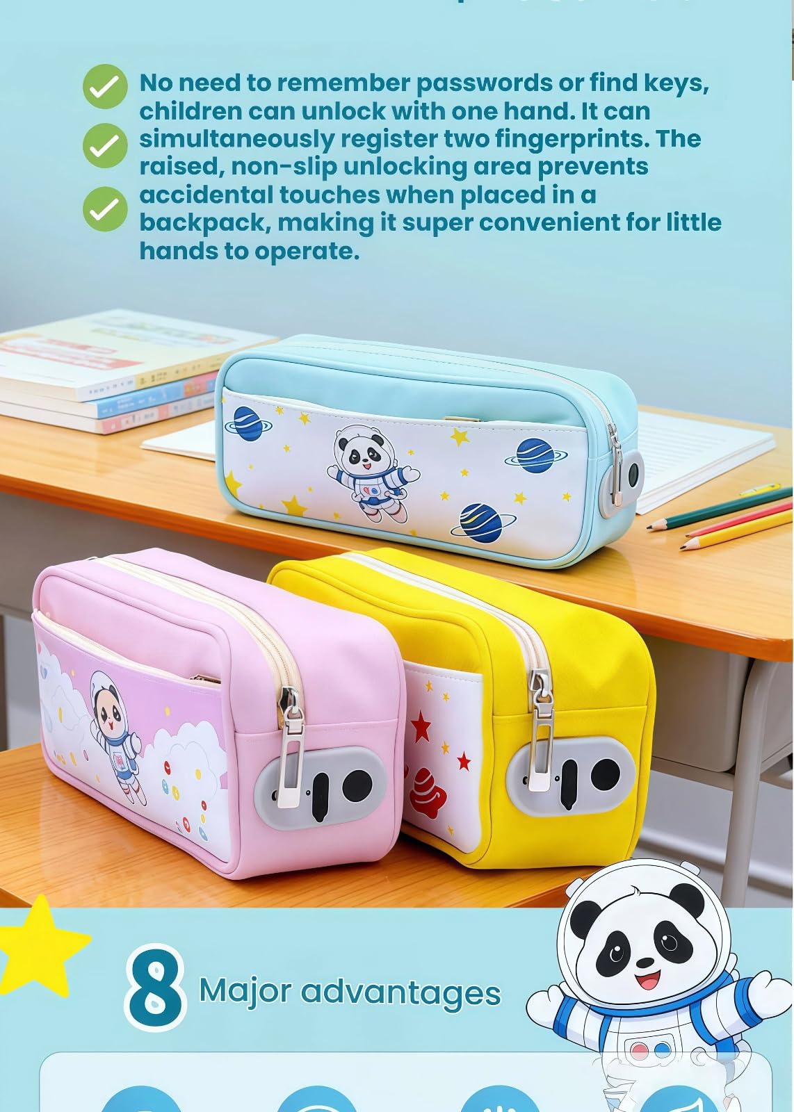 Fingerprint Unlock Makeup Bag Stationery Bag Biometric - BXUJFFABS Official Imagery - 7