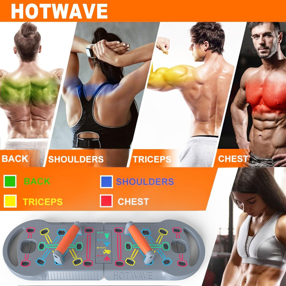 Push Up Board Portable PushUp Board Foldable 20 in 1 Push Up - HOTWAVE Official Imagery - 4