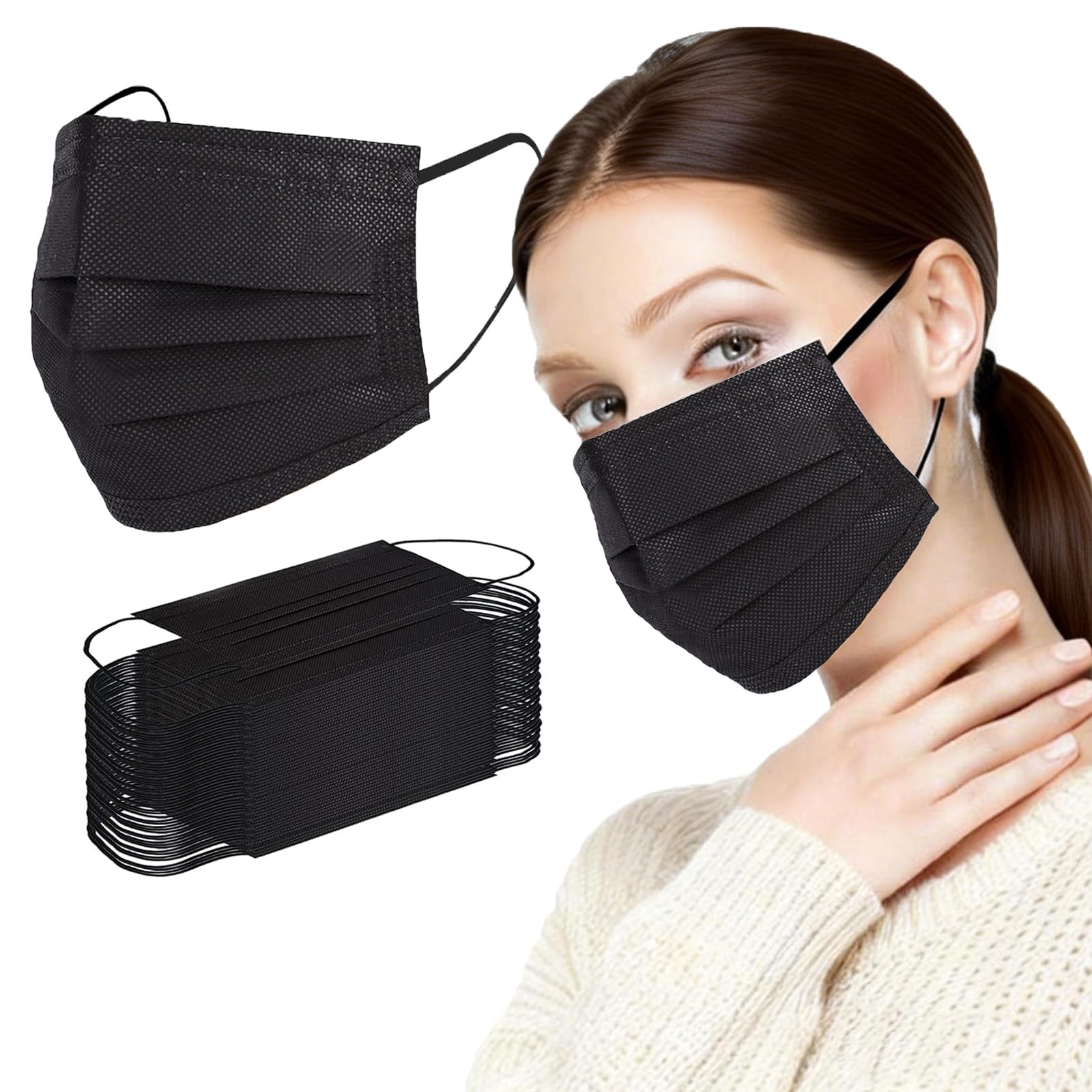 Borje White Disposable Face Masks 100 Pcs White Face Mask 3 Ply P - Borje Official Product View 9