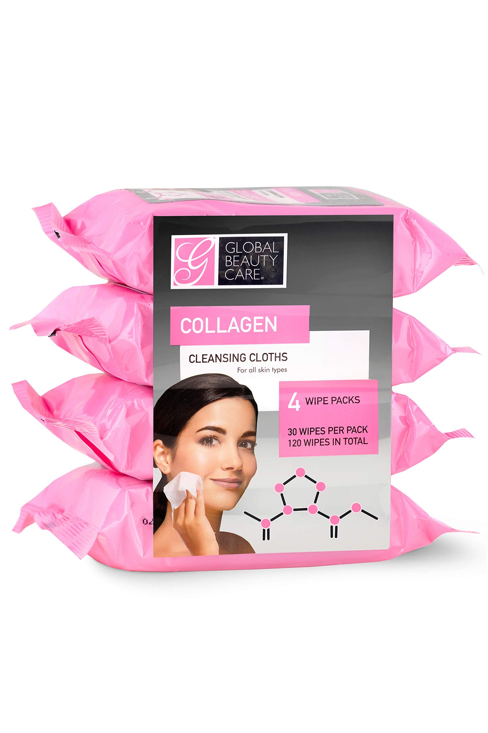 Global Beauty Care Collagen Cleansing Facial Towelettes, Makeup - Global Beauty Care