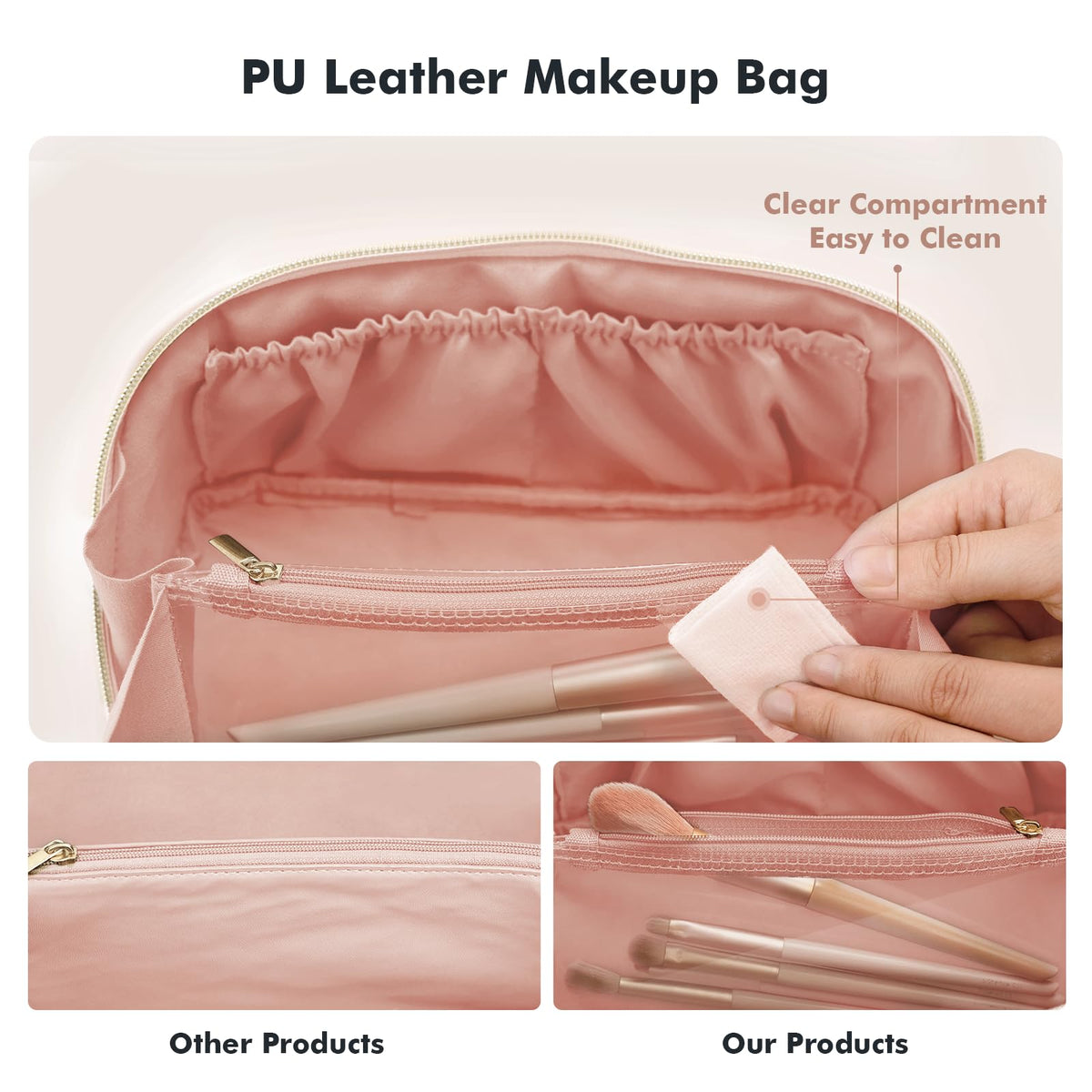 Prite Makeup Bag Travel Toiletry Bag Open Flat Cosmetic - Prite Official Imagery - 8