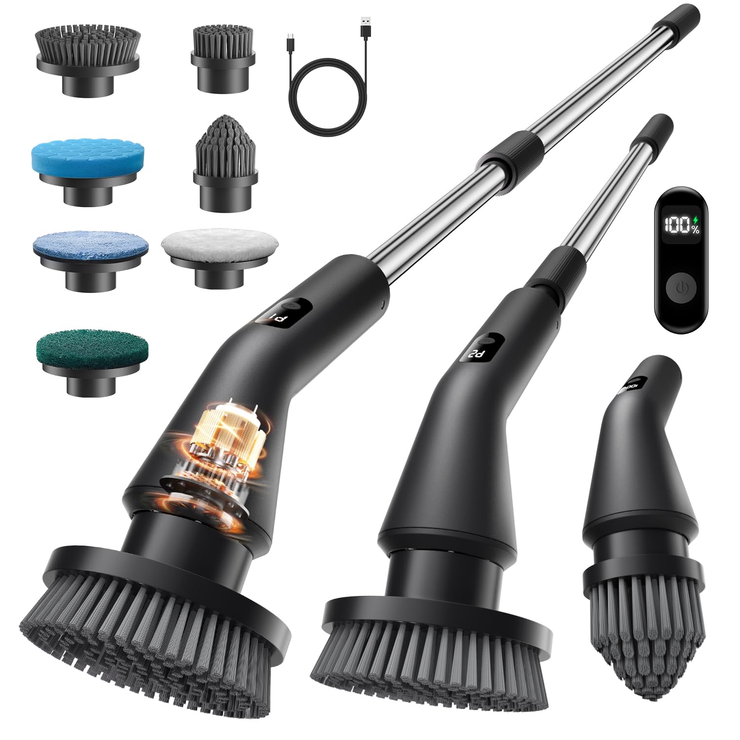 Topmako Electric Spin Scrubber, 2025 New Cordless Cleaning Brush for Home, IPX7 Waterproof Spin S