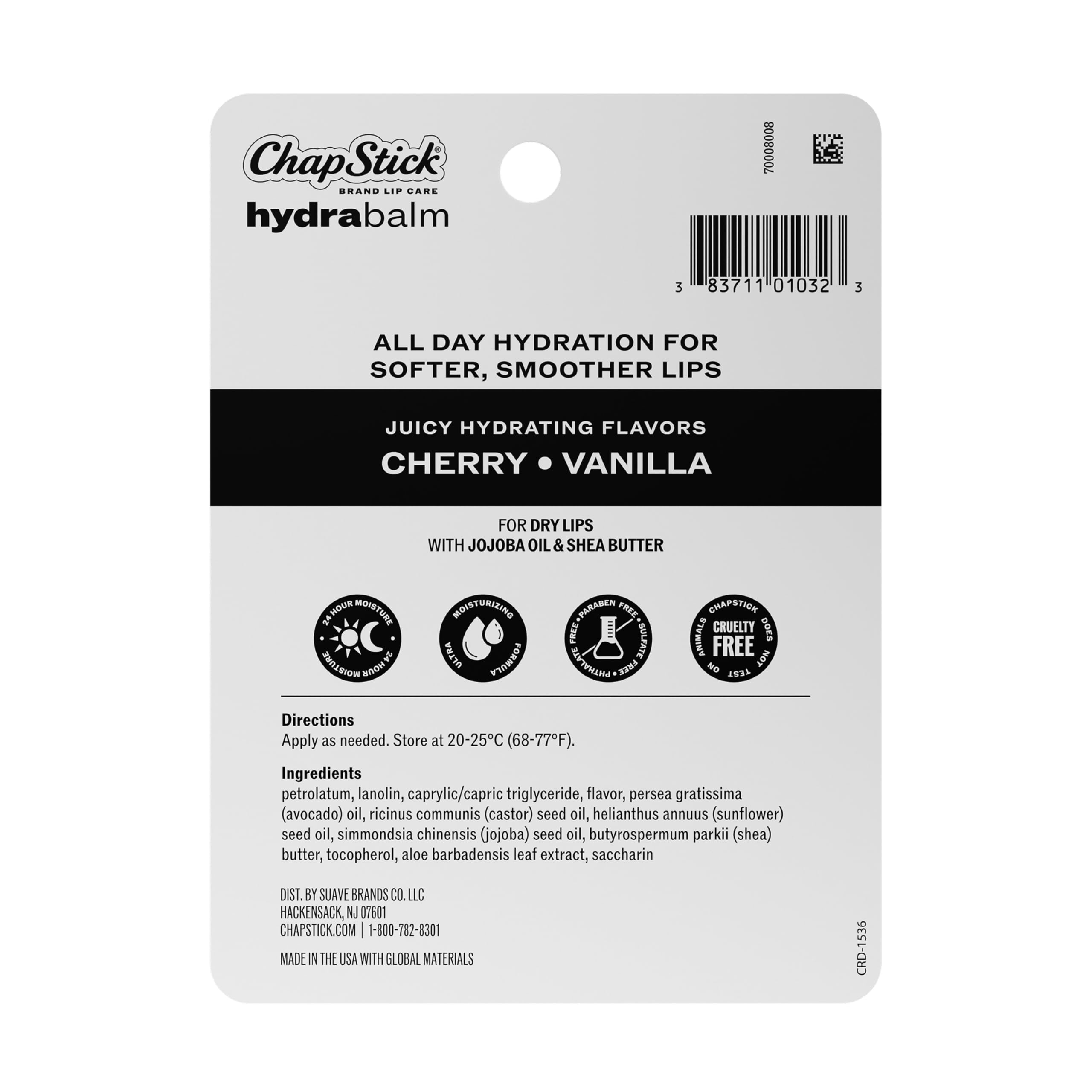 ChapStick HydraBalm Flavored Lip Balm Tubes Cherry Vanilla - ChapStick Official Product Imagery - 7