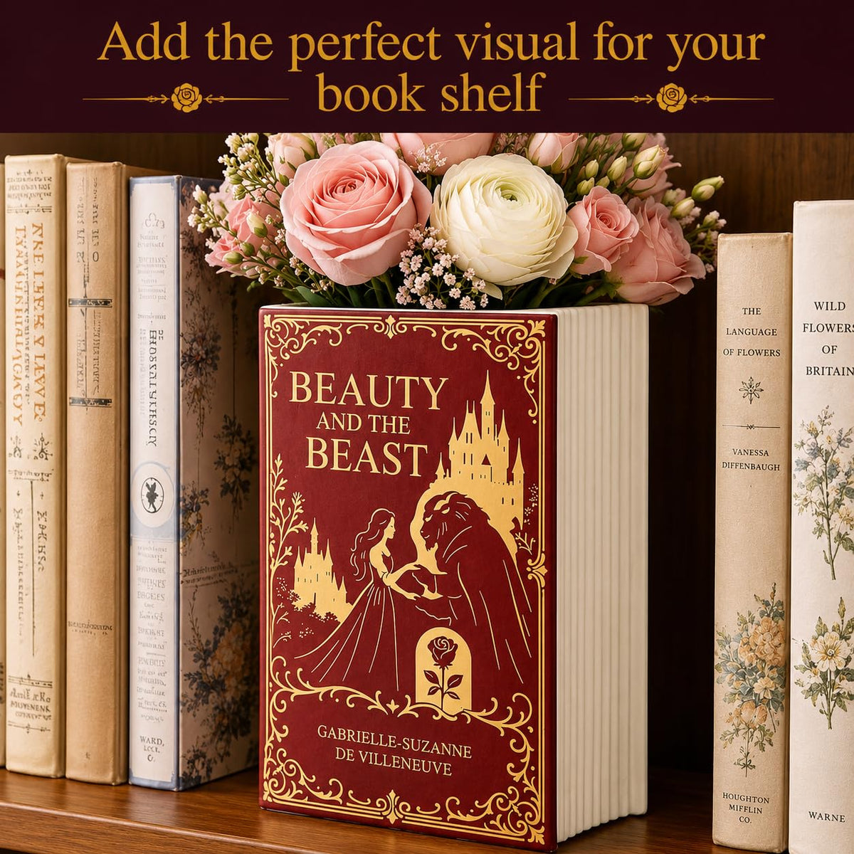 Beauty and the Beast Inspired Book Shaped Ceramic Vase - ASVP Shop Official Imagery - 8