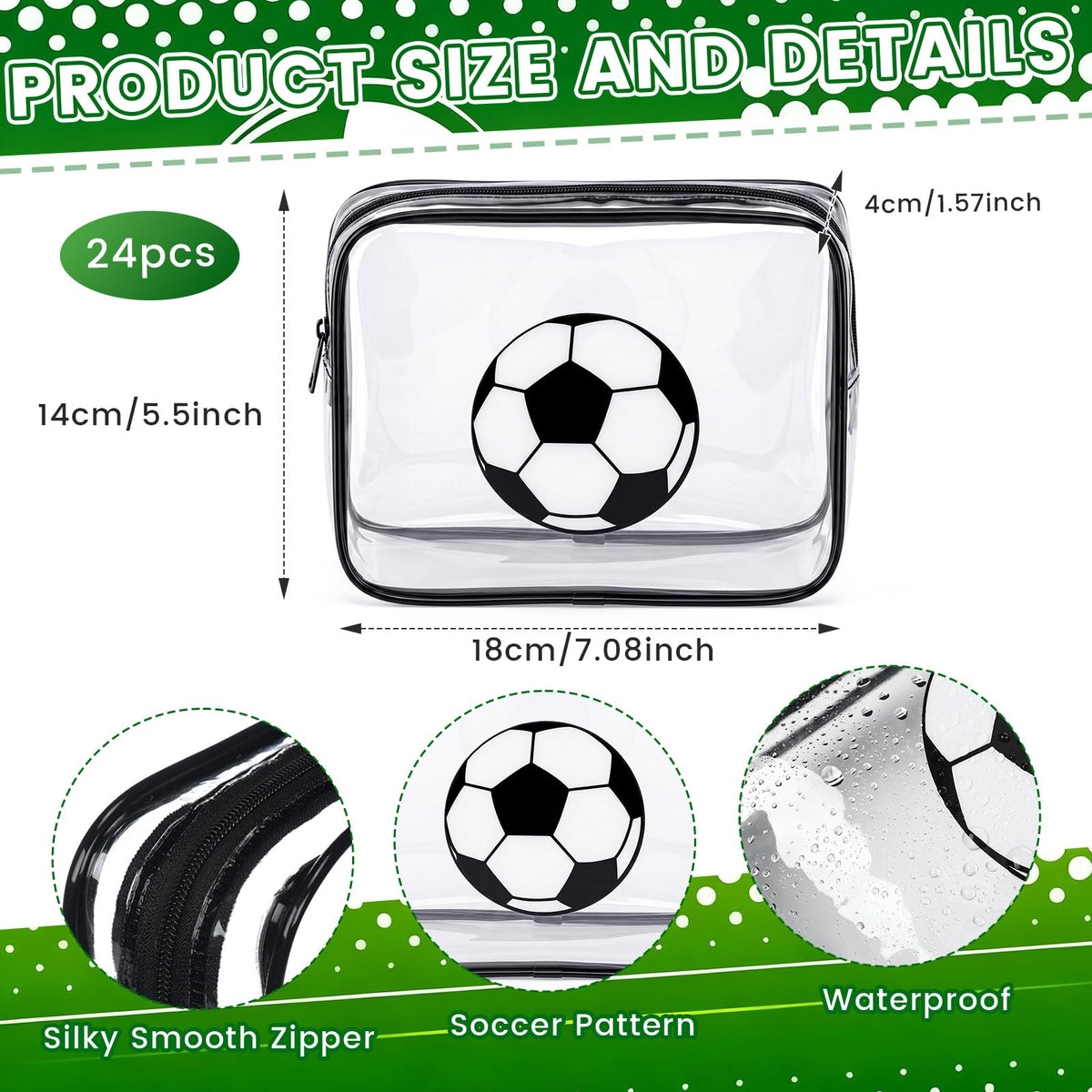 Kacctyen 24 Pcs Soccer Clear Makeup Bags Bulk Goodie Gift - Kacctyen Official Imagery - 4