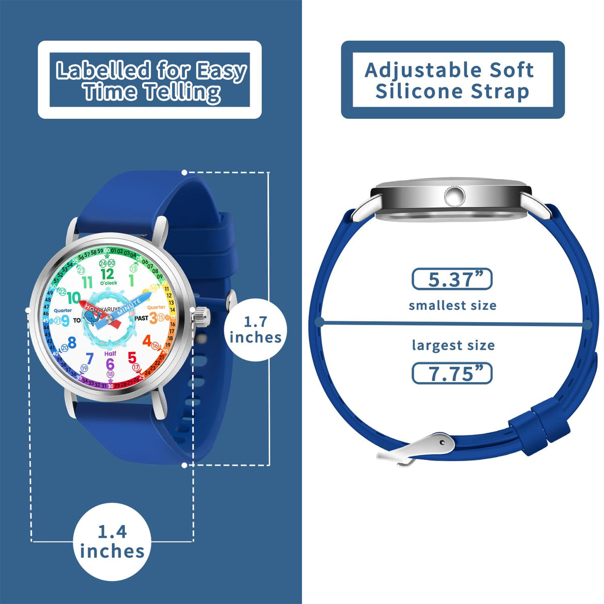 Kids Analog Watch Learning Watch for Kids 8 12 Blue Cute - Afcrho Official Imagery - 5