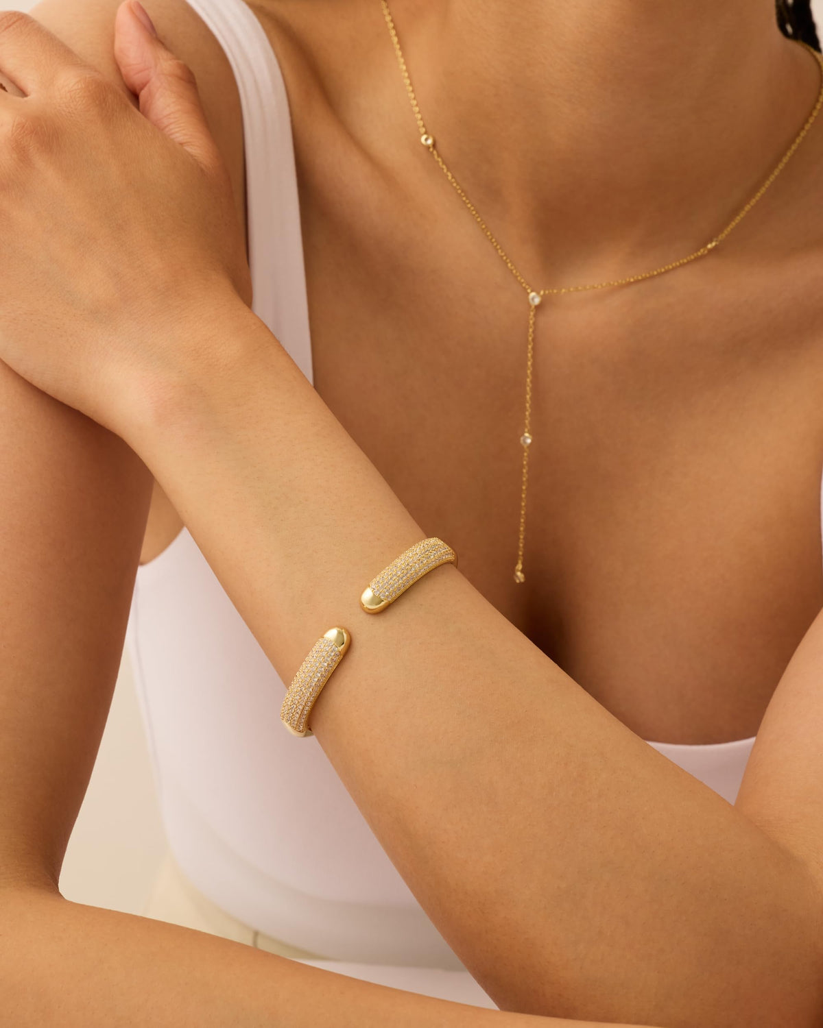 PAVOI 14k Gold Plated Cuff Bracelets - PAVOI Official Imagery - 6